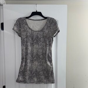 BumpStart By Motherhood Maternity Black and White Leopard Print Top